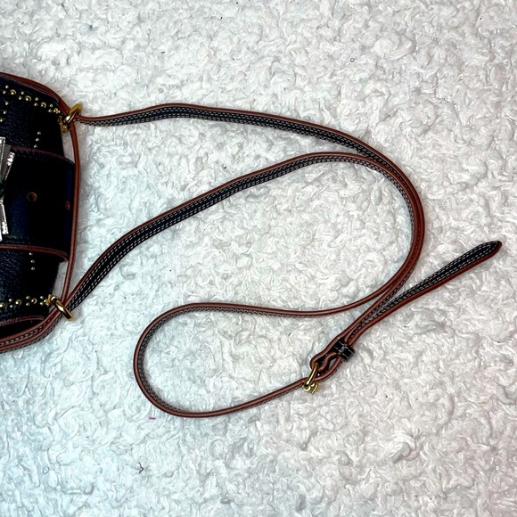 Miu Miu Rare Dahlia Madras Crystal Rhinestone Stud Black Leather Bag Purse - Picture 14 of 15